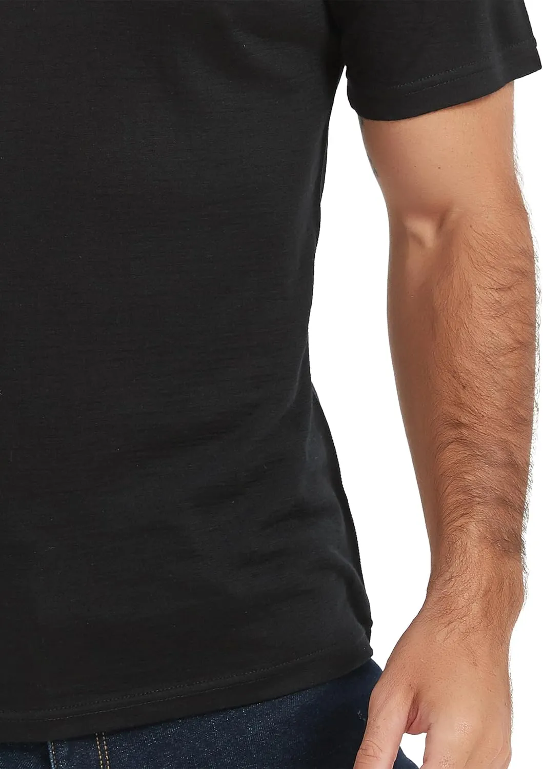 100% Merino Wool T Shirts for Men, Short Sleeve Lightweight Crew Undershirt, No-Odor Base Layer for Hiking Travel