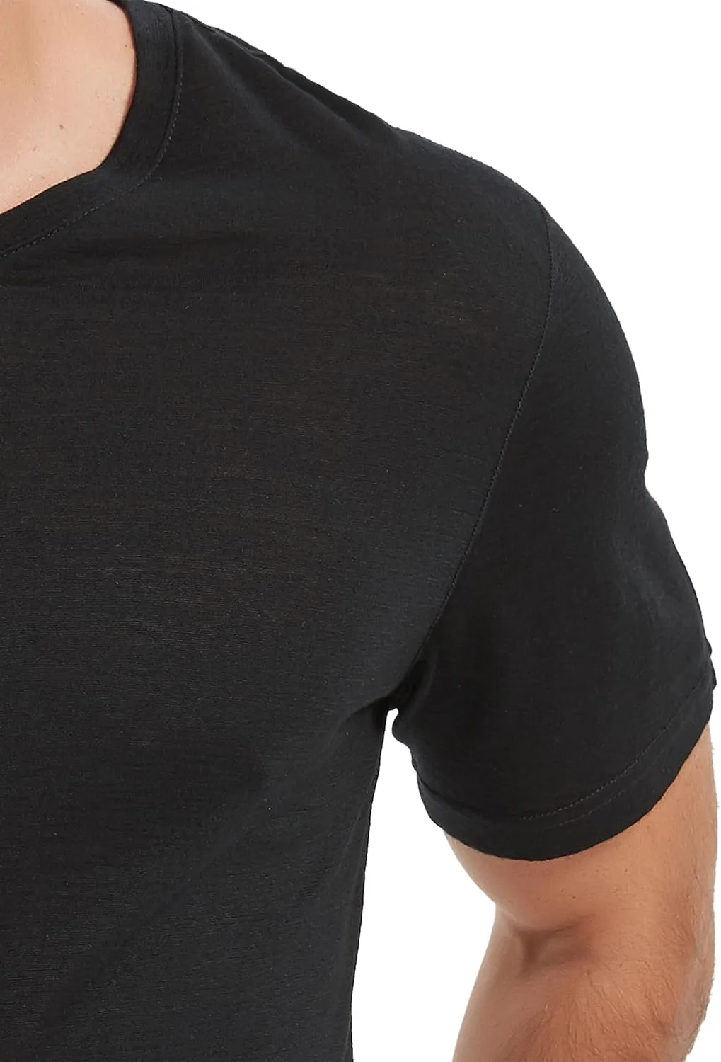 100% Merino Wool T Shirts for Men, Short Sleeve Lightweight Crew Undershirt, No-Odor Base Layer for Hiking Travel