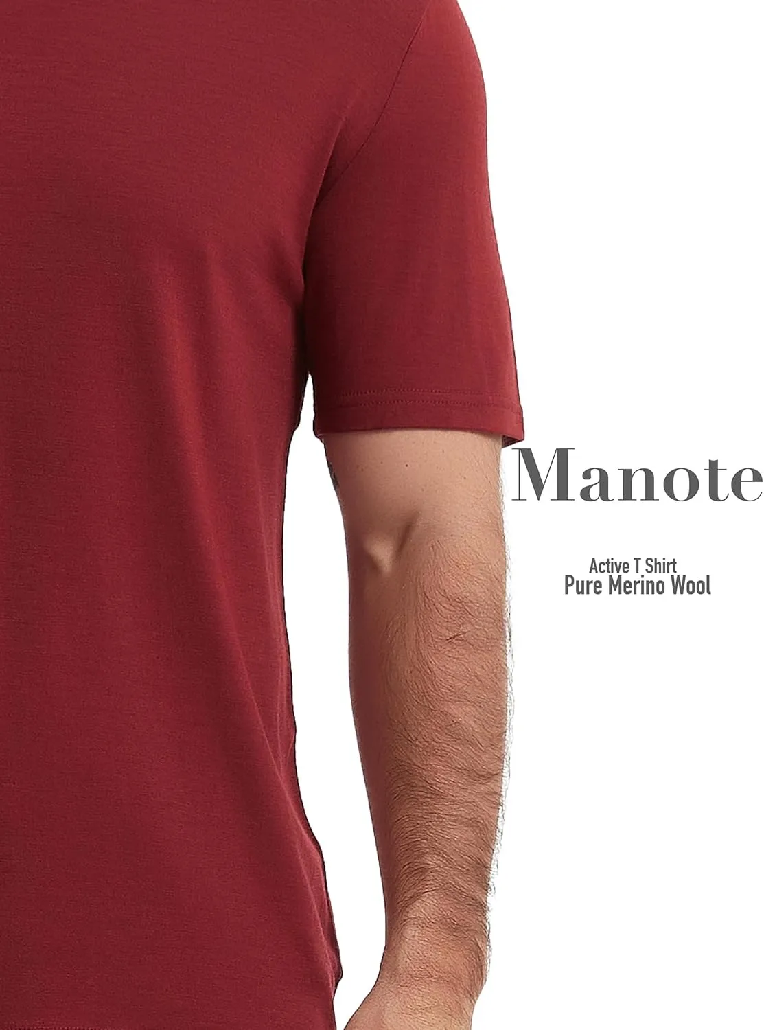 100% Merino Wool T Shirts for Men, Short Sleeve Lightweight Crew Undershirt, No-Odor Base Layer for Hiking Travel