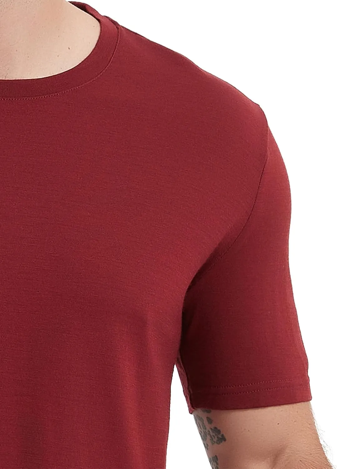 100% Merino Wool T Shirts for Men, Short Sleeve Lightweight Crew Undershirt, No-Odor Base Layer for Hiking Travel