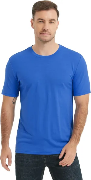 100% Merino Wool T Shirts for Men, Short Sleeve Lightweight Undershirt, No-Odor Base Layer