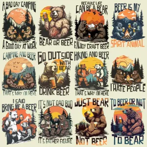 11 Cheers Beer Bear Designs Bundle PNG