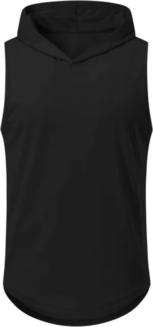 1/4 Pack Men's Sleeveless Workout Hooded Dry Fit Quick Dry Tank Tops with Hoods Athletic Fitness Muscle T-Shirts