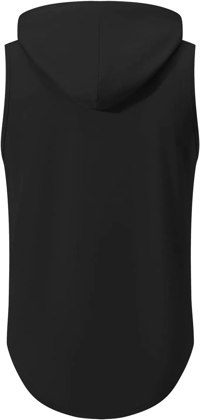 1/4 Pack Men's Sleeveless Workout Hooded Dry Fit Quick Dry Tank Tops with Hoods Athletic Fitness Muscle T-Shirts