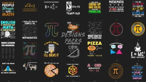 28 Math V2 Designs Bundle PNG