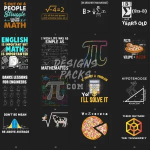 28 Math V2 Designs Bundle PNG