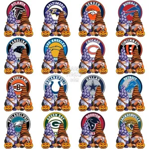 32 Halloween Football Teams Designs Bundle PNG