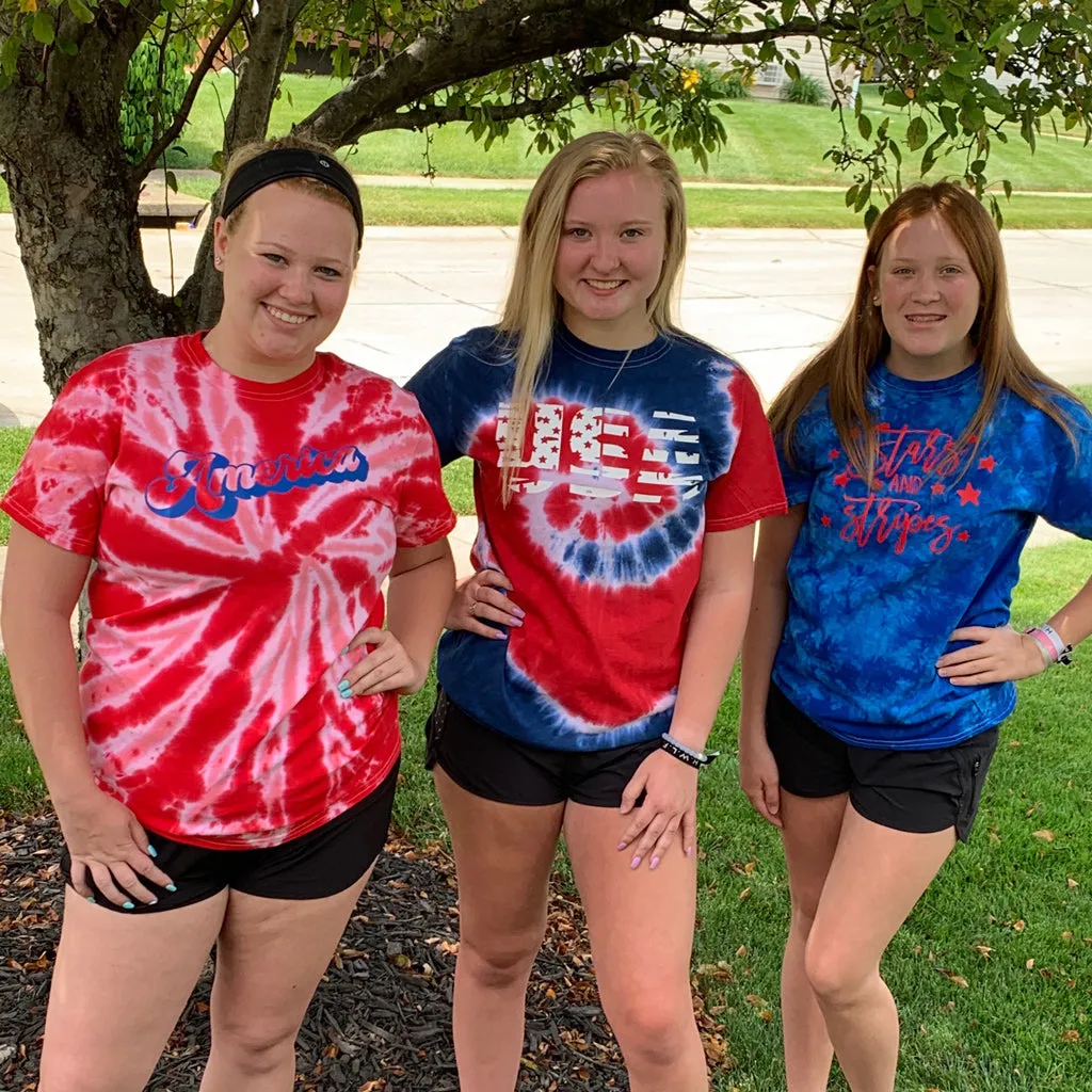 4th of July Tie-Dye Vinyl Design Shirts