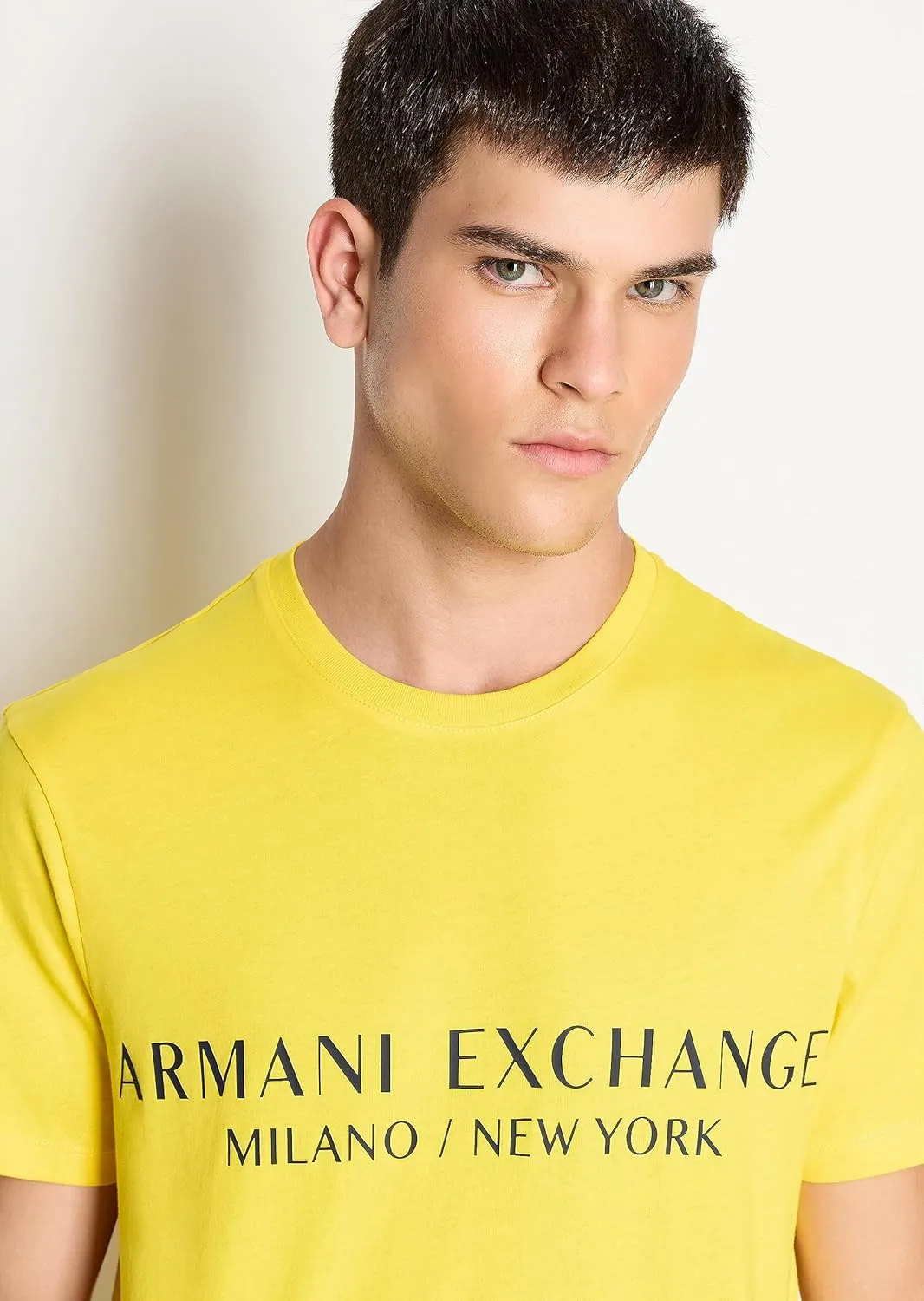 A | X ARMANI EXCHANGE Men's Short Sleeve Milan New York Logo Crew Neck T-Shirt
