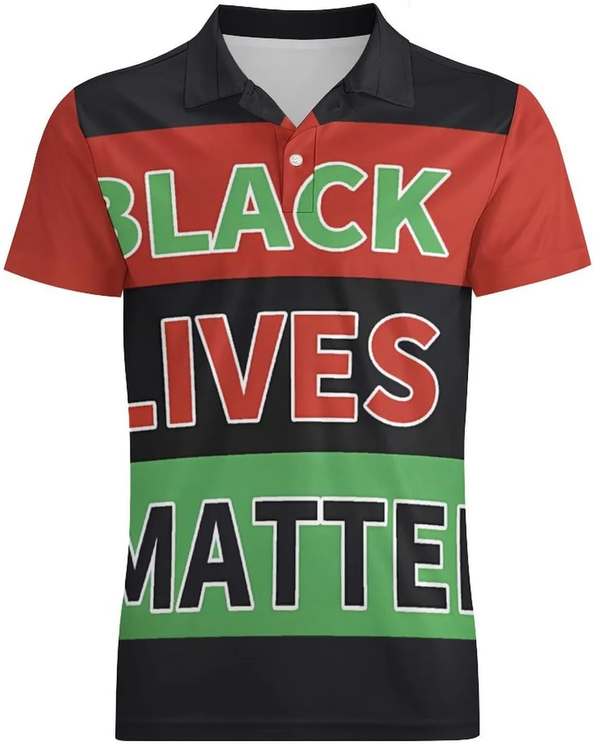African Black Lives Matter Flag Men's Polo Shirt Short Sleeve Casual Athletic Quick Dry Golf T-Shirts