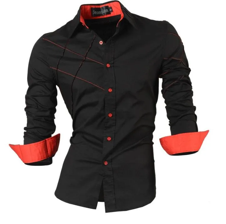 Aidase Men's Fashion Dress Casual Shirts Button Down Long Sleeve Slim Fit Designer Z001 White2