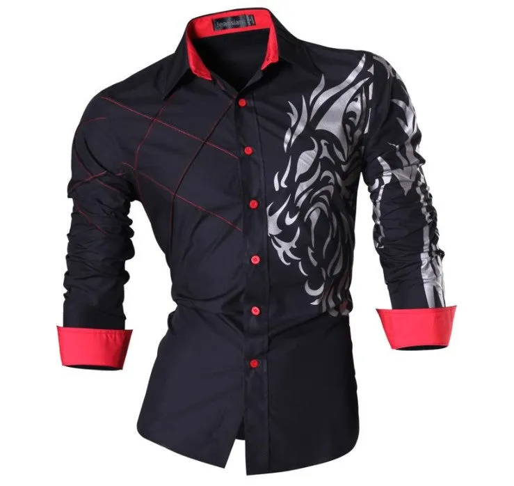 Aidase Men's Fashion Dress Casual Shirts Button Down Long Sleeve Slim Fit Designer Z001 White2