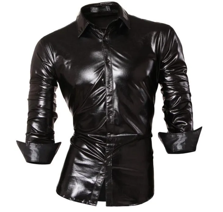 Aidase Men's Fashion Dress Casual Shirts Button Down Long Sleeve Slim Fit Designer Z001 White2