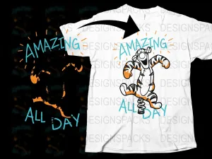 Amazing All Day Tigger Graphic Png Digital Download