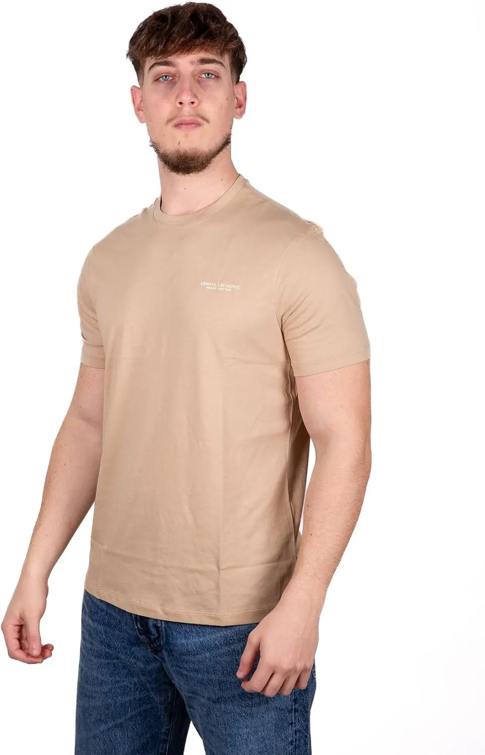 A|X ARMANI EXCHANGE Men's Short Sleeve Micro Milano/Ny Logo T-Shirt