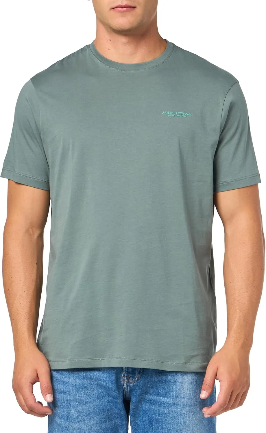 A|X ARMANI EXCHANGE Men's Short Sleeve Micro Milano/Ny Logo T-Shirt