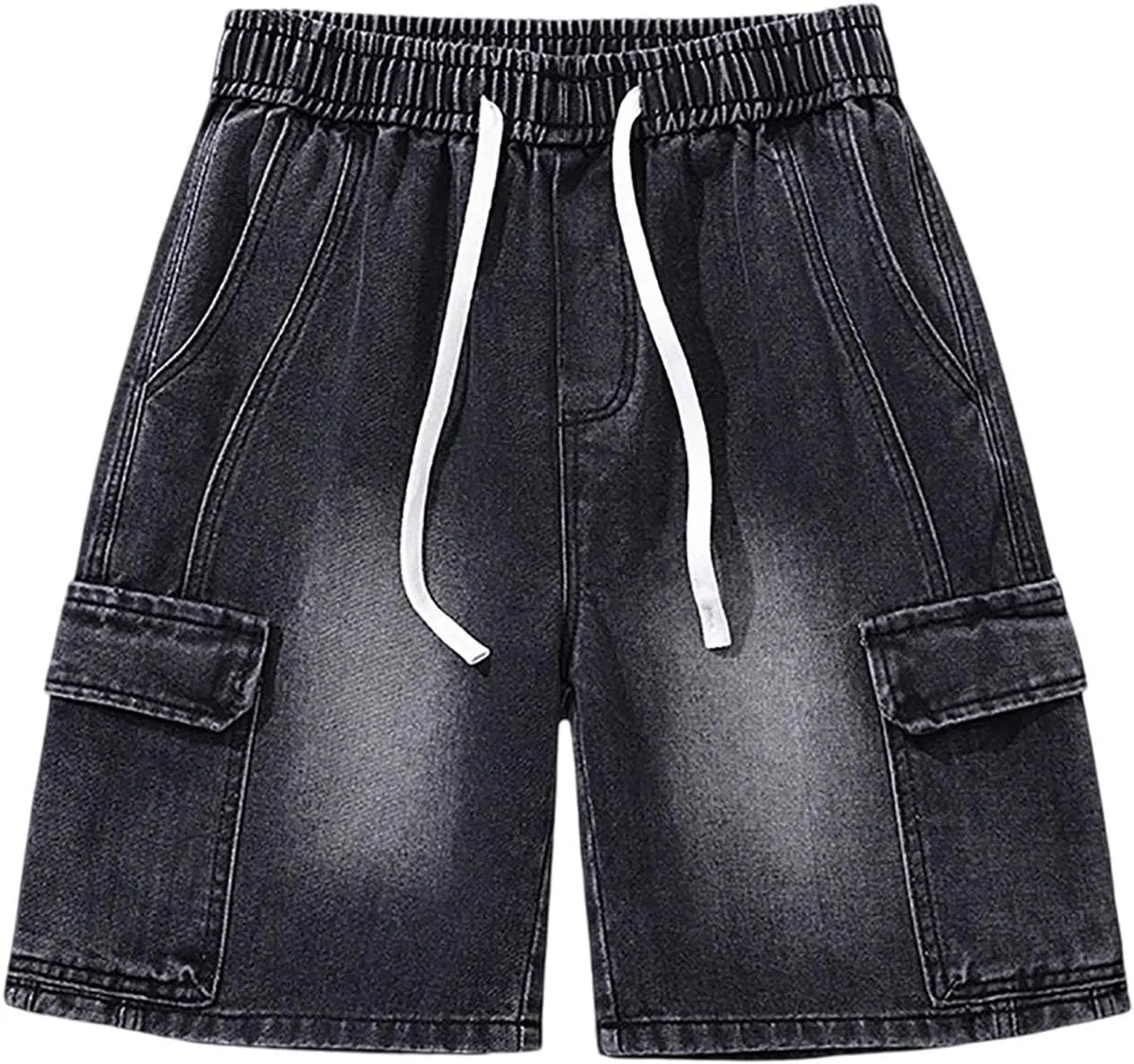 Baggy Jean Shorts for Men Summer Casual Loose Fit Hip Hop Long Denim Shorts with Pockets