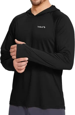 baleaf Men's Sun Protection Hoodie Shirt UPF 50  Long Sleeve UV SPF T-Shirts Rash Guard Fishing Swimming Lightweight