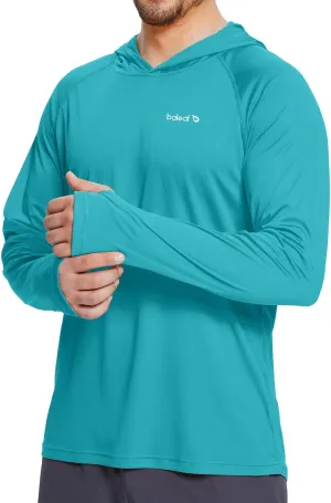 baleaf Men's Sun Protection Hoodie Shirt UPF 50  Long Sleeve UV SPF T-Shirts Rash Guard Fishing Swimming Lightweight