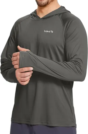 baleaf Men's Sun Protection Hoodie Shirt UPF 50  Long Sleeve UV SPF T-Shirts Rash Guard Fishing Swimming Lightweight