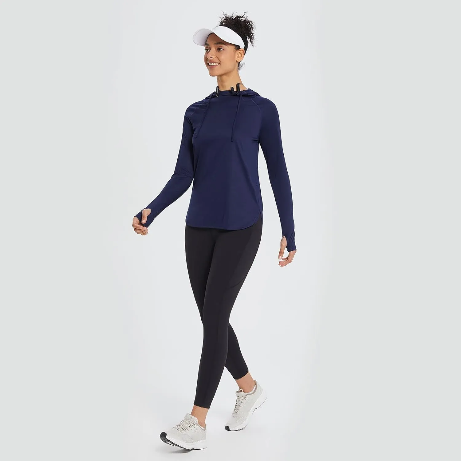 baleaf Women's Sun Protection Hoodie Shirt UPF 50  Long Sleeve UV SPF T-Shirts Rash Guard Hiking Running Quick Dry