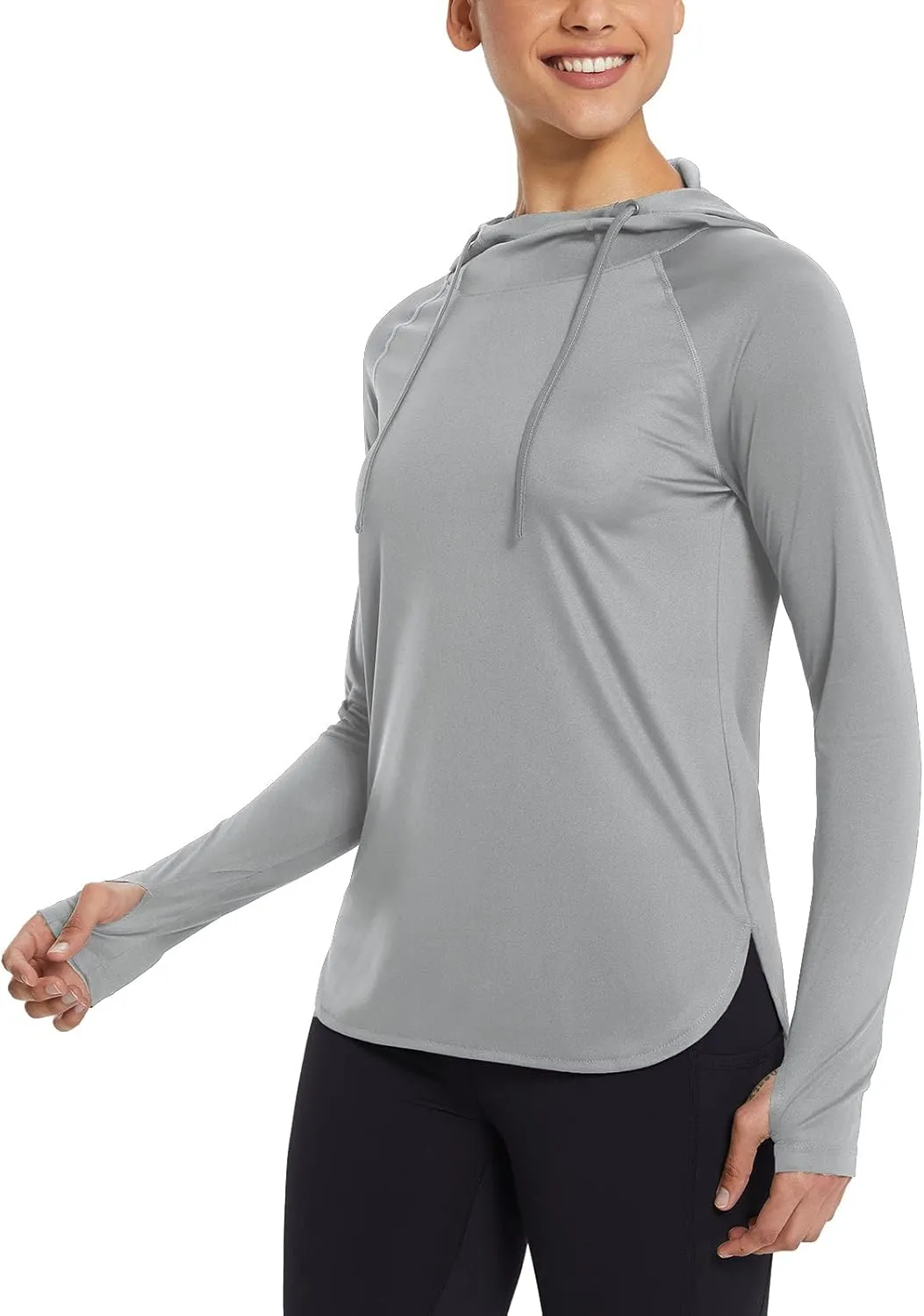 baleaf Women's Sun Protection Hoodie Shirt UPF 50  Long Sleeve UV SPF T-Shirts Rash Guard Hiking Running Quick Dry