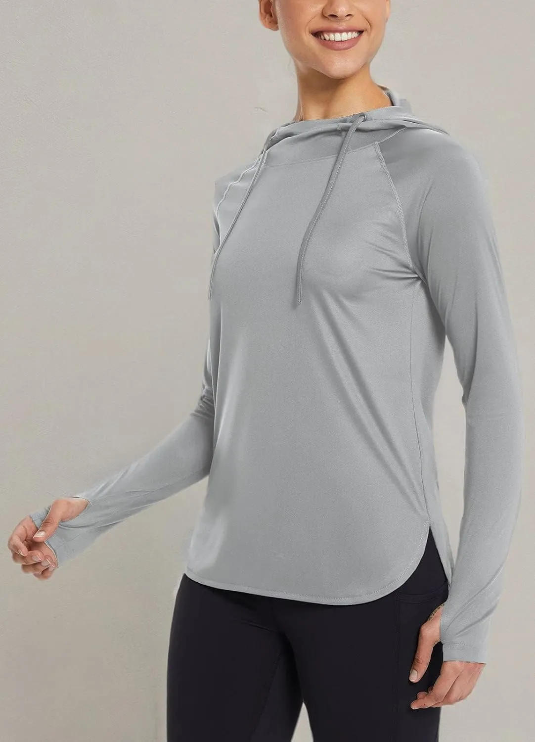 baleaf Women's Sun Protection Hoodie Shirt UPF 50  Long Sleeve UV SPF T-Shirts Rash Guard Hiking Running Quick Dry