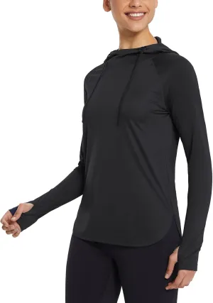 baleaf Women's Sun Protection Hoodie Shirt UPF 50  Long Sleeve UV SPF T-Shirts Rash Guard Hiking Running Quick Dry