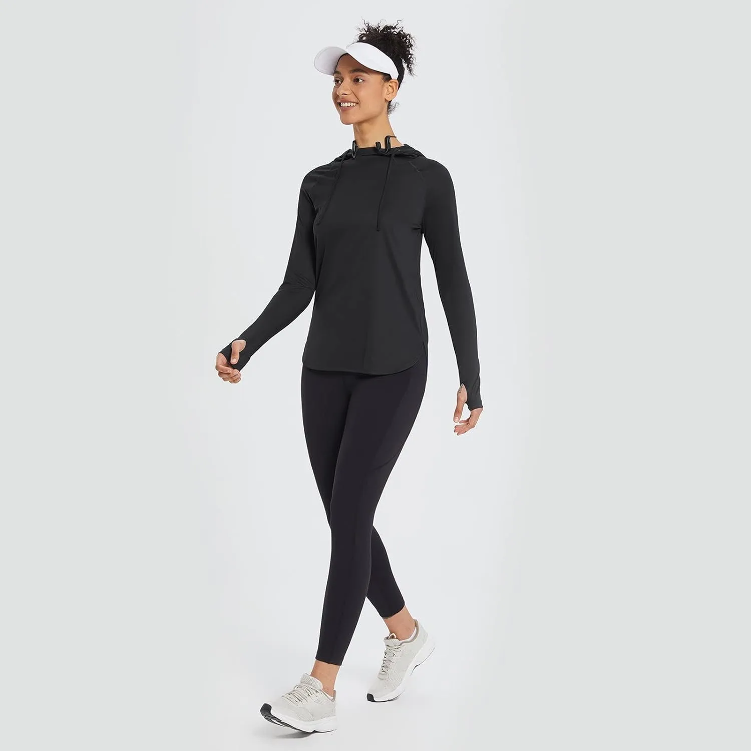 baleaf Women's Sun Protection Hoodie Shirt UPF 50  Long Sleeve UV SPF T-Shirts Rash Guard Hiking Running Quick Dry