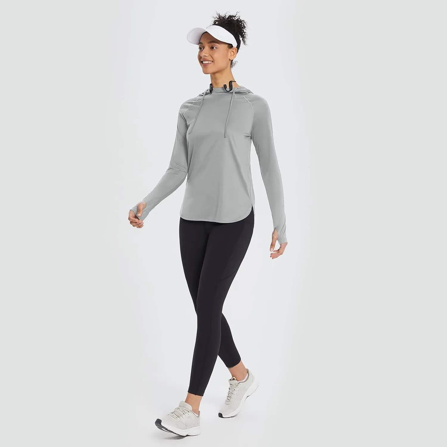 baleaf Women's Sun Protection Hoodie Shirt UPF 50  Long Sleeve UV SPF T-Shirts Rash Guard Hiking Running Quick Dry