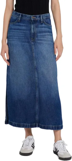 BestGirl Long Denim Skirts for Women High Waist A line Jean Maxi Skirt with Pockets