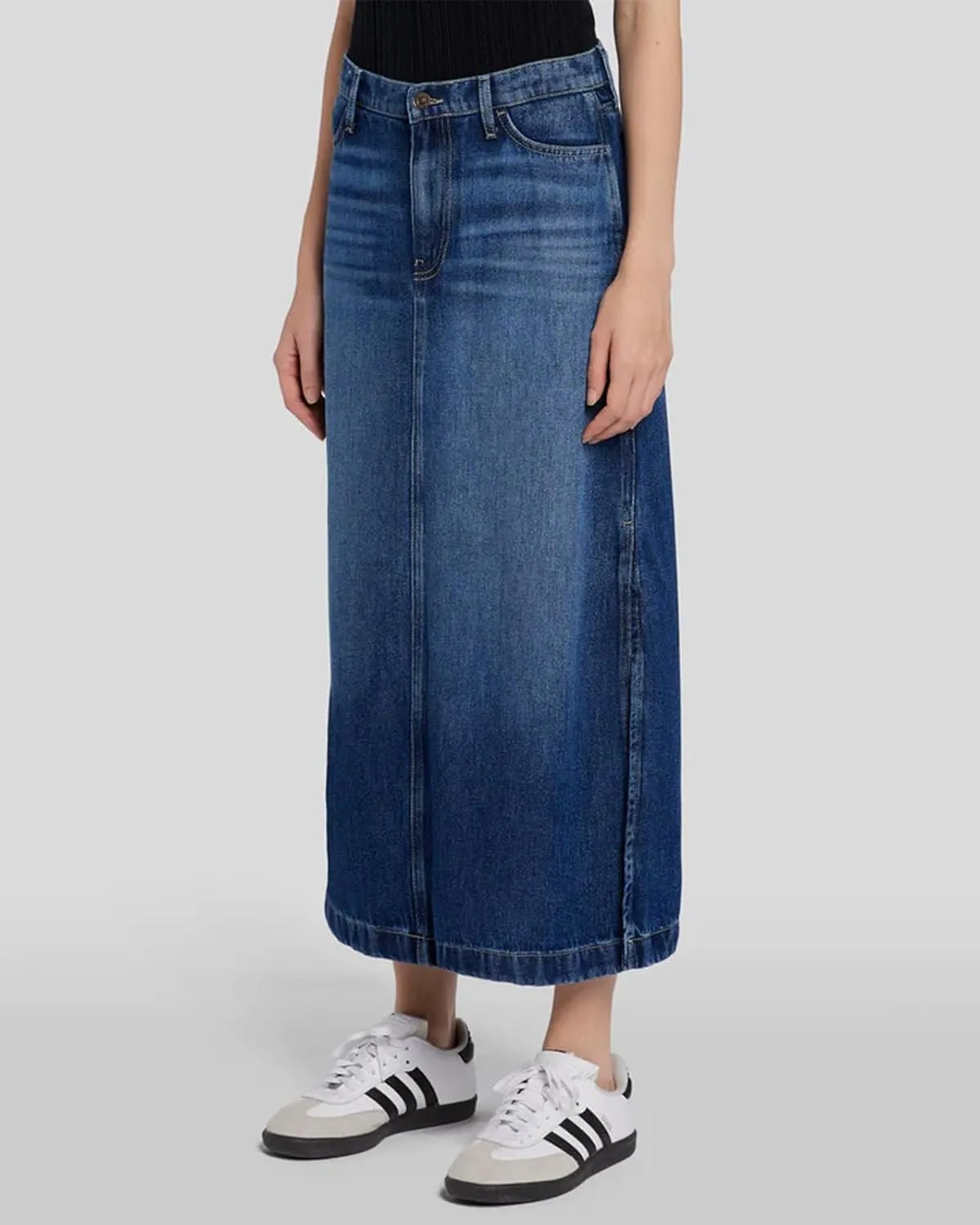 BestGirl Long Denim Skirts for Women High Waist A line Jean Maxi Skirt with Pockets