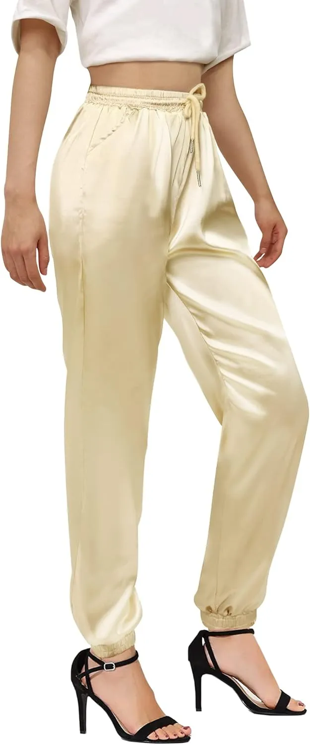 Betusline Women's Satin Silky Pants