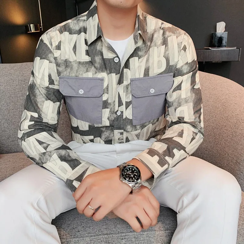 Block Style Letter Print Decorated Shirt