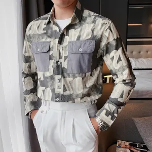 Block Style Letter Print Decorated Shirt