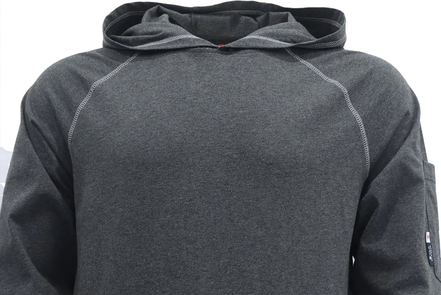 BOCOMAL FR Hooded T Shirts Heather Series 6oz Flame Resistant NFPA2112 CAT2 Fire Retardant Hoodies Work Shirt