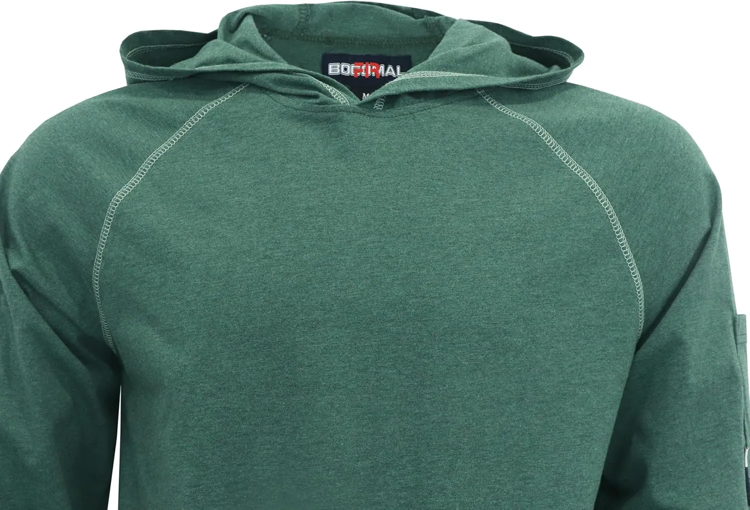 BOCOMAL FR Hooded T Shirts Heather Series 6oz Flame Resistant NFPA2112 CAT2 Fire Retardant Hoodies Work Shirt
