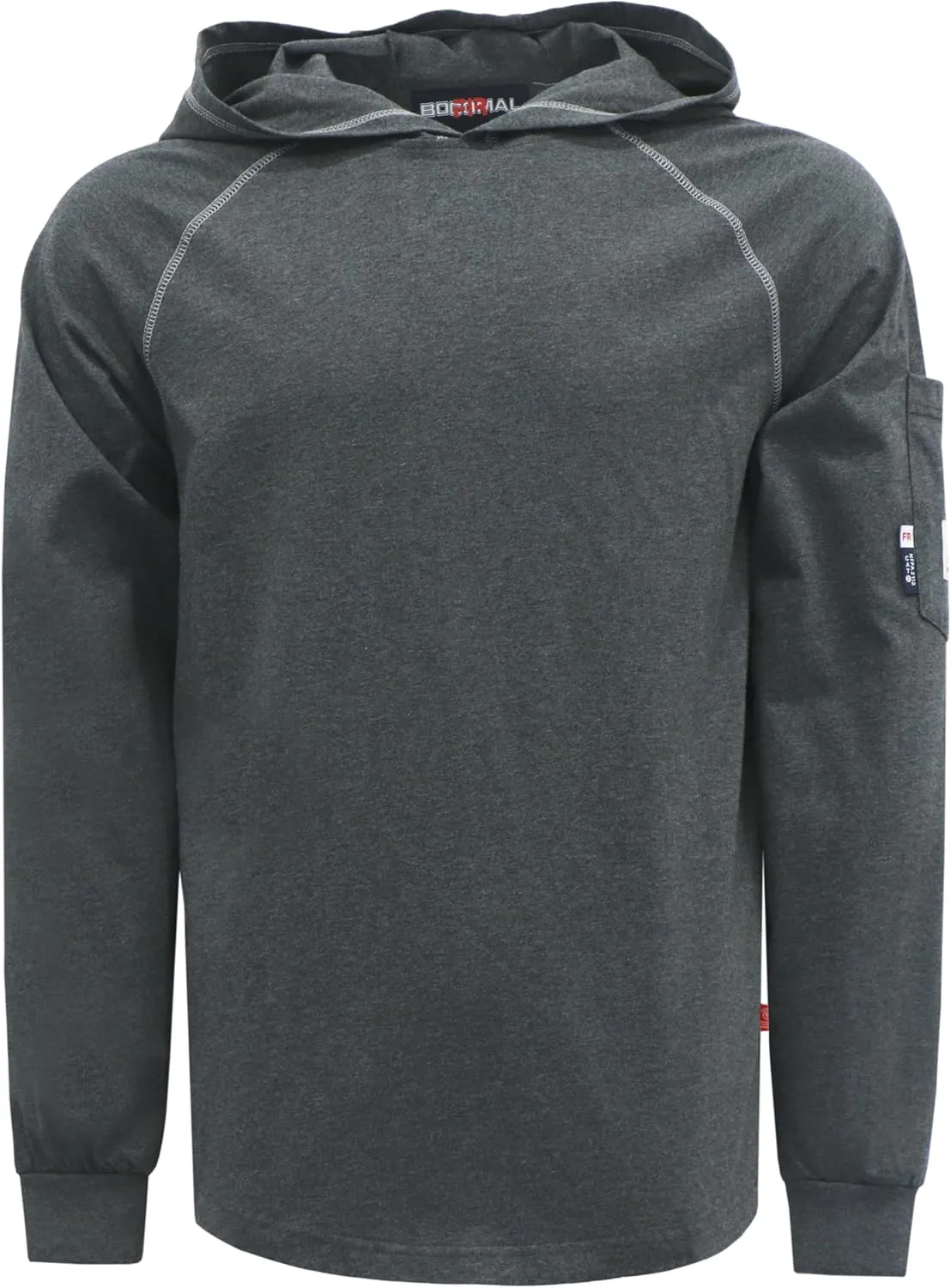 BOCOMAL FR Hooded T Shirts Heather Series 6oz Flame Resistant NFPA2112 CAT2 Fire Retardant Hoodies Work Shirt