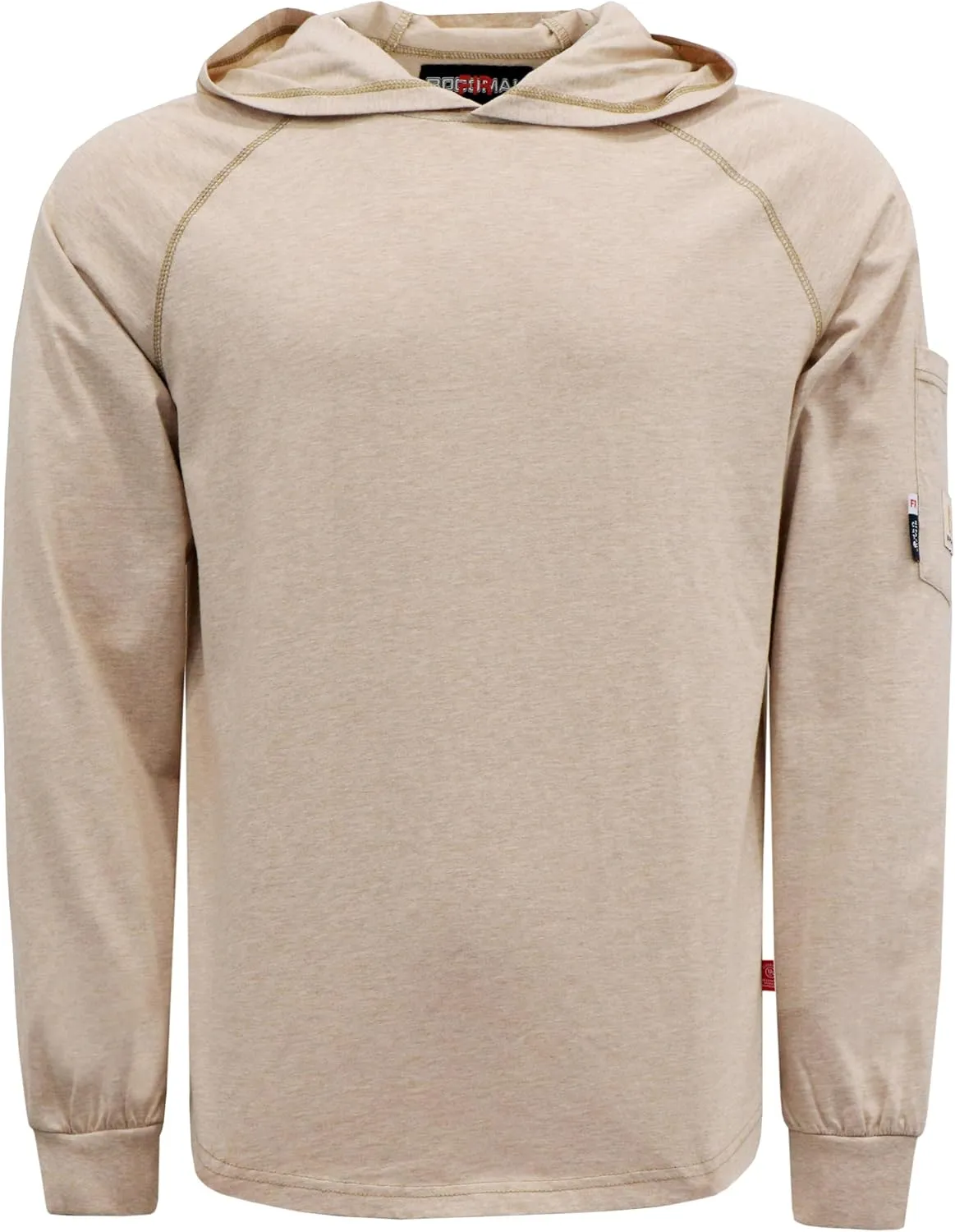 BOCOMAL FR Hooded T Shirts Heather Series 6oz Flame Resistant NFPA2112 CAT2 Fire Retardant Hoodies Work Shirt