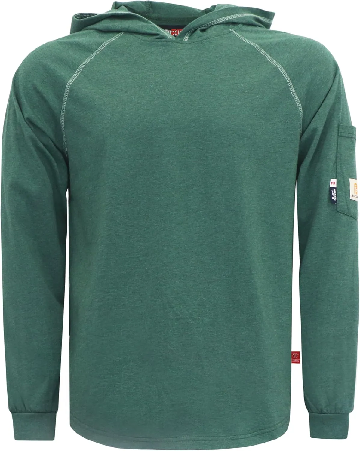 BOCOMAL FR Hooded T Shirts Heather Series 6oz Flame Resistant NFPA2112 CAT2 Fire Retardant Hoodies Work Shirt