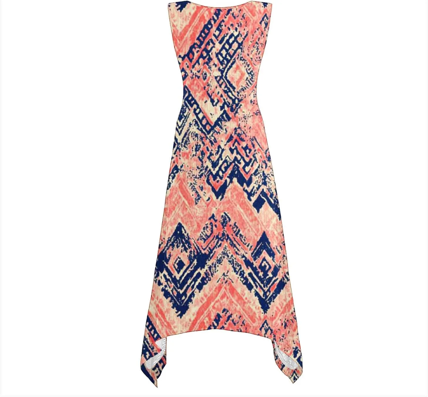 Boho Dresses for Women Casual 2025 Floral Print Sleeveless Dresses with Pockets Handkerchief Hem Beach Sundresses