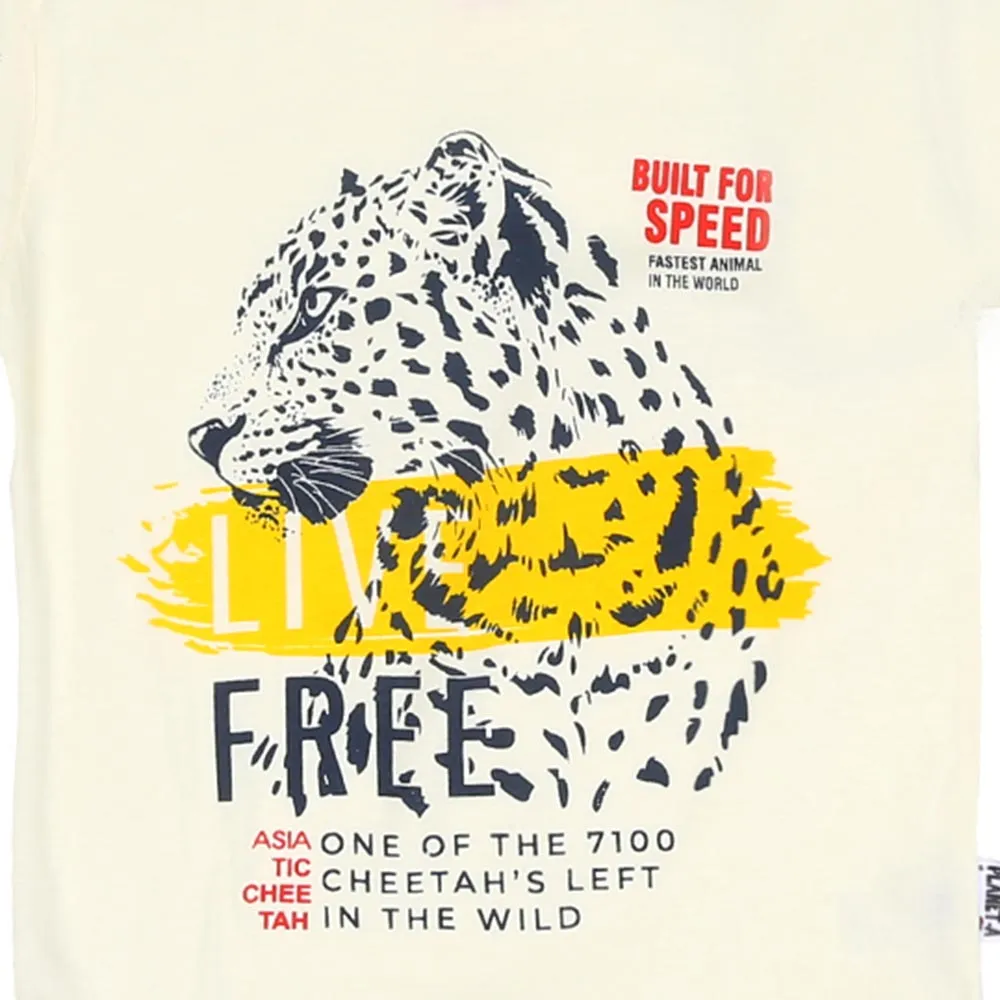 Boys T-shirt Live Free - Lemon