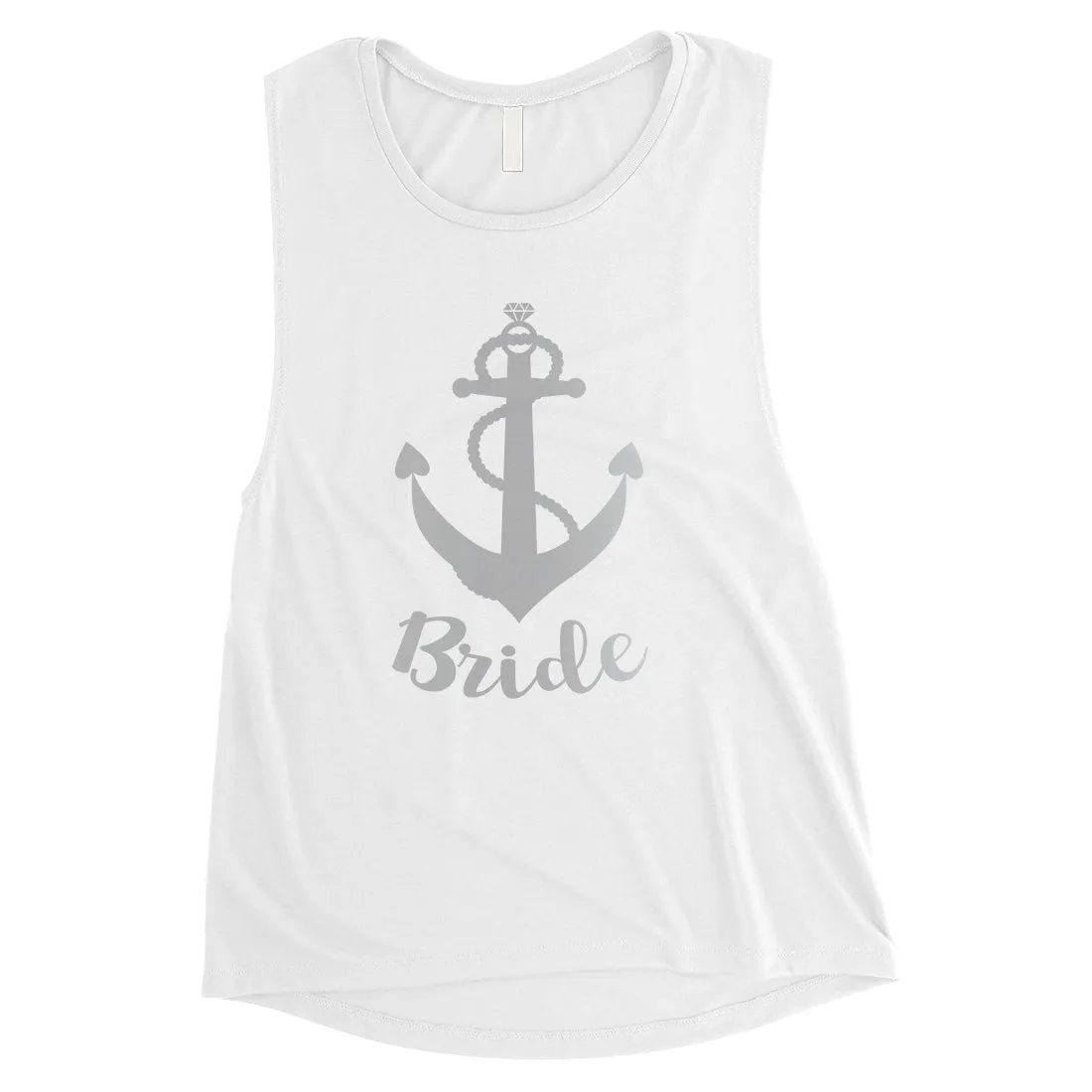 Bride Crew Anchor-SILVER Womens Muscle Tank Top Fun Amazing Gift