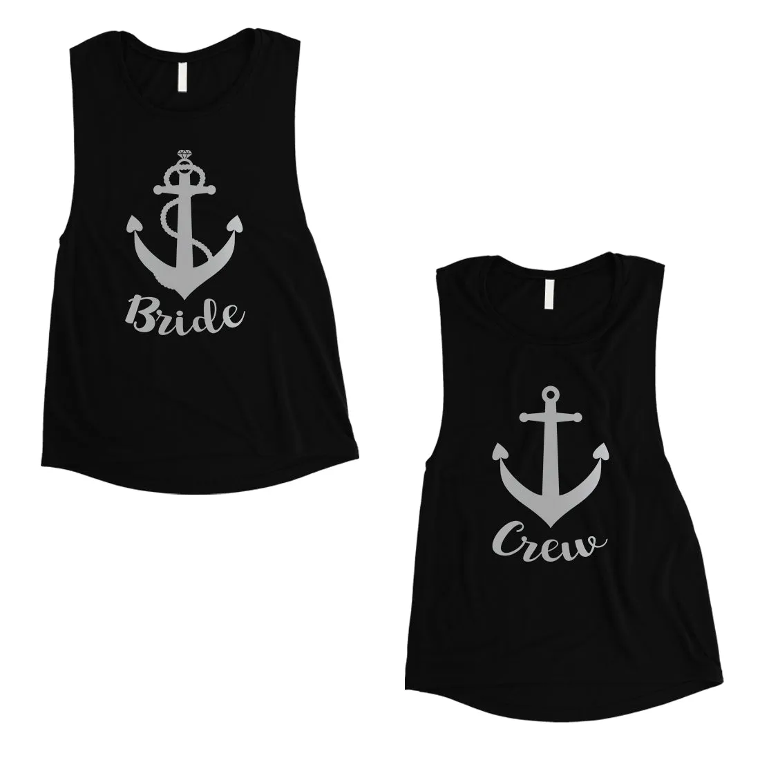 Bride Crew Anchor-SILVER Womens Muscle Tank Top Fun Amazing Gift