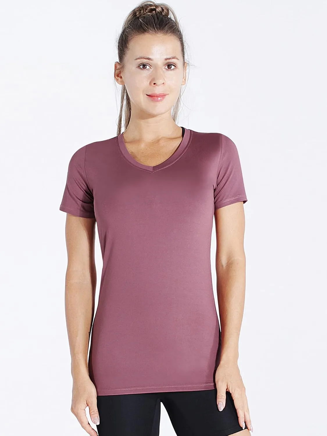 CADMUS 3/4/5 Pack Women's Compression Shirt Running Athletic T-Shirts Workout Tops Baselayer Short Sleeve Yoga Gym Sports