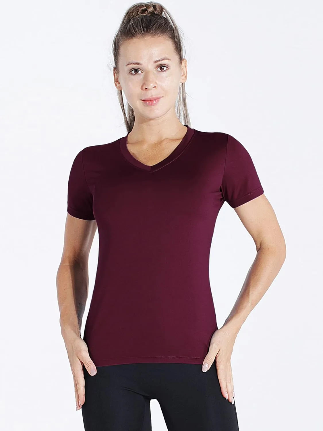 CADMUS 3/4/5 Pack Women's Compression Shirt Running Athletic T-Shirts Workout Tops Baselayer Short Sleeve Yoga Gym Sports