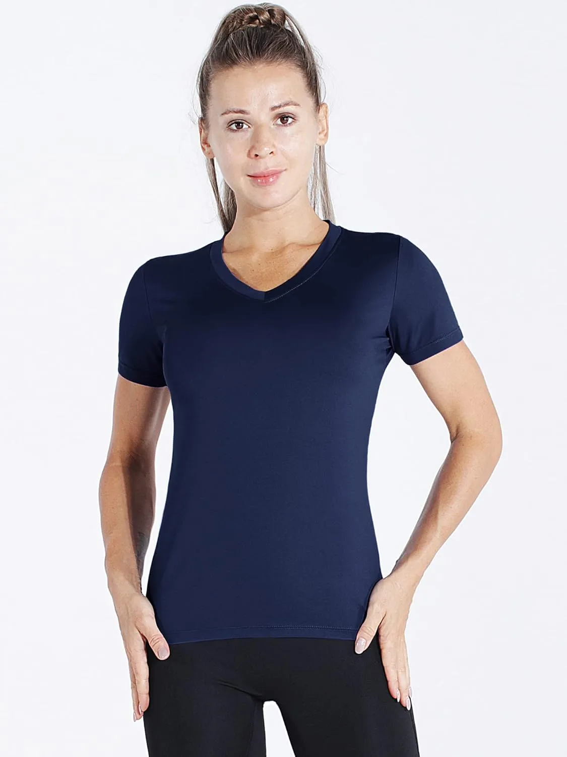 CADMUS 3/4/5 Pack Women's Compression Shirt Running Athletic T-Shirts Workout Tops Baselayer Short Sleeve Yoga Gym Sports