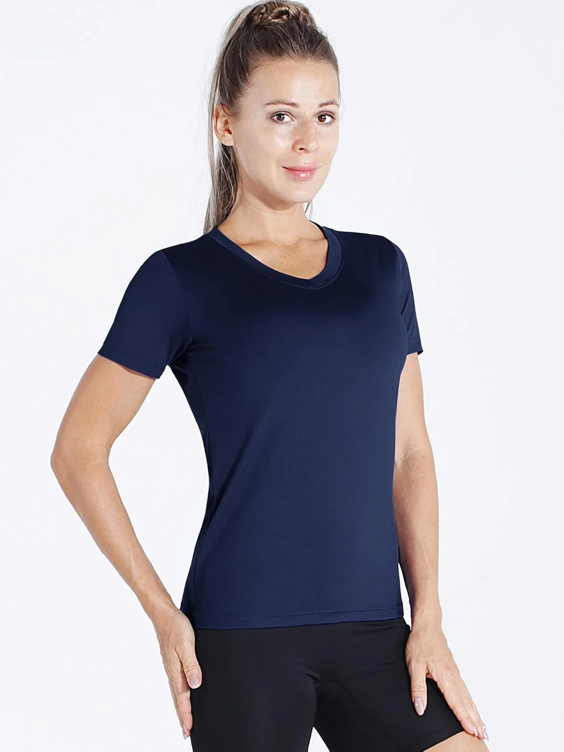 CADMUS 3/4/5 Pack Women's Compression Shirt Running Athletic T-Shirts Workout Tops Baselayer Short Sleeve Yoga Gym Sports