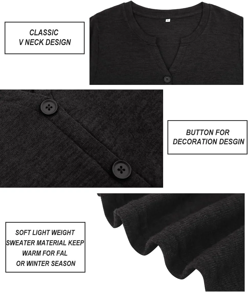 CARCOS Plus Size Tops for Women Long Sleeve Raglan V Neck T Shirts Tunic Fall Blouse Xl-5Xl 14W -28W