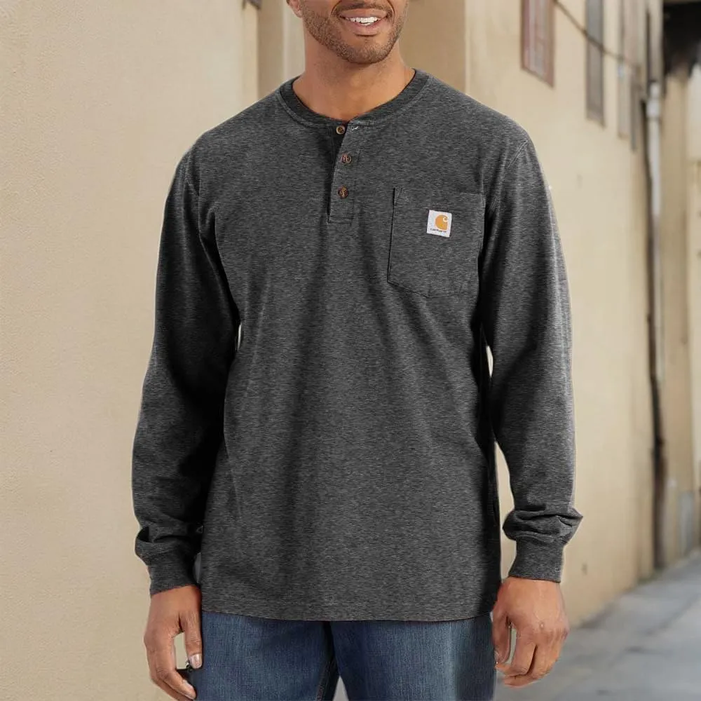 Carhartt Men's Loose Fit Heavyweight Long-Sleeve Pocket Henley T-Shirt